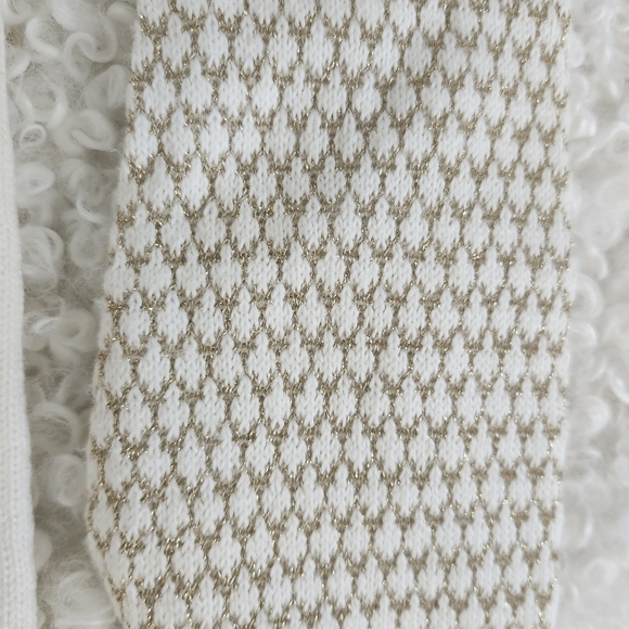 Gymboree Kid Girl Sz L 10-12 Cream Gold Sleeve Knit Sweater Cardigan Formal - Picture 6 of 8